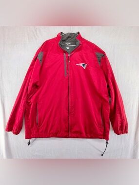 New England Patriots Mens Red 2XL Full Zip Windbreaker Jacket NFL Antigua